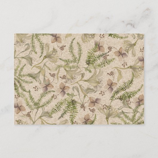 Minimalist Fern Wishing Well | Elegant Wedding Informatiekaartje (Achterkant)