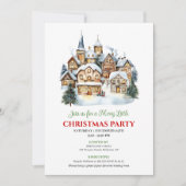 Minimalist festive city Christmas party invitation Kaart (Voorkant)
