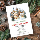 Minimalist festive city Christmas party invitation Kaart