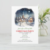 Minimalist festive city Christmas scene party  Kaart (Staand voorkant)
