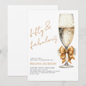 Minimalist Fifty and Fabulous 50th Birthday Party Kaart (Voorkant / Achterkant)