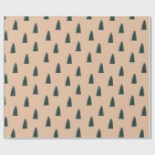 Minimalist fir tree pattern with beige background cadeaupapier (Vlak)