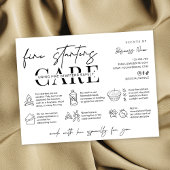 Minimalist Fire Starters Warning Instructions Card Bedankkaart