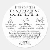 Minimalist Fire Starters Warning Label Black White (Voorkant)