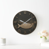 Minimalist Fishing Rustic Fisherman Cabin Gift Grote Klok (Huis)