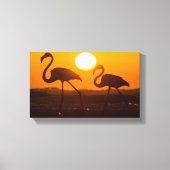 Minimalist Flamingo Silhouette Sunset  Canvas Afdruk (Voorkant)