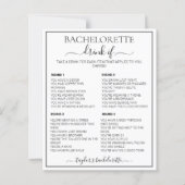 Minimalist Floral Bachelorette Drink If Game Card (Voorkant)