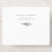 Minimalist Floral Bouquet Line Art Wedding All In One Uitnodiging (Achterzijde)