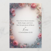 Minimalist Floral Christian Wedding Invitation Kaart (Achterkant)