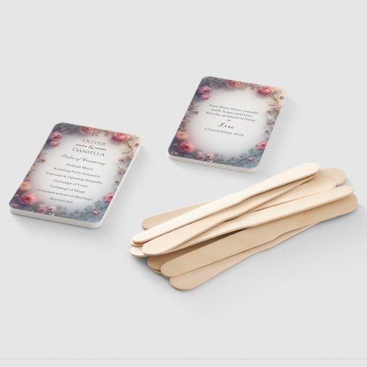 Minimalist Floral Christian Wedding Program Handwaaier (Niet-gemonteerd)