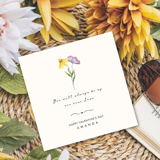 Minimalist Floral Echtgenote vrouw Valentijns kaar Kaart