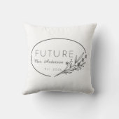 Minimalist Floral Future Mrs. Est. 2026 Custom Wed Kussen (Achterkant)