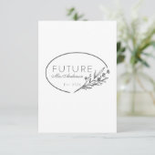 Minimalist Floral Future Mrs. Est 2026 Save  Save The Date (Staand voorkant)