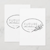 Minimalist Floral Future Mrs. Est 2026 Save  Save The Date (Voorkant / Achterkant)
