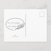 Minimalist Floral Future Mrs. Est 2026 Wedding Ann Aankondigingskaart (Achterkant)