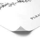 Minimalist Floral Line Art Favors Sign Poster (Hoek)