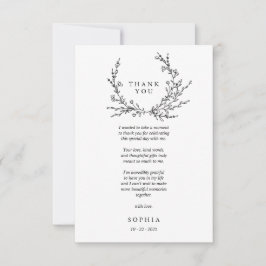 Minimalist Floral Line Art Flat Thank You Card Bedankkaart