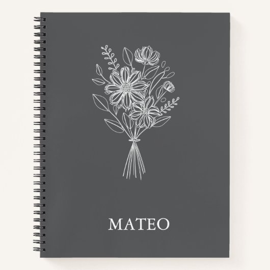 Minimalist Floral Line Art Notebook  Notitieboek (Voorkant)