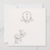 Minimalist Floral Line Art Save the Date Card (Achterkant)