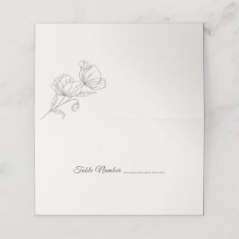 Minimalist Floral Line Art Wedding Elegant Botanic Plaatskaartje