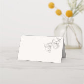 Minimalist Floral Line Art Wedding Elegant Botanic Plaatskaartje (Achterkant)