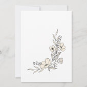 Minimalist Floral Line Art Wedding Invitation Kaart (Achterkant)