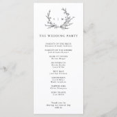 Minimalist Floral Line Art Wedding Program Programmakaart (Achterkant)