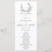 Minimalist Floral Line Art Wedding Program Programmakaart (Voorkant)