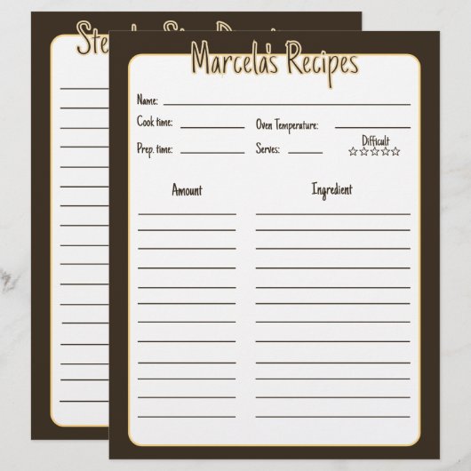 Minimalist Floral Mexican Recipe Pages for Binder  (Voorkant / Achterkant)