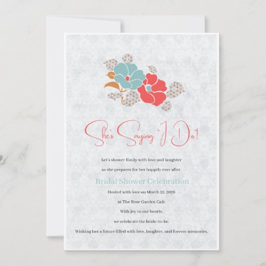 Minimalist Floral Monogram Kaart (Voorkant)