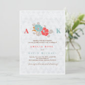 Minimalist Floral Monogram Kaart (Staand voorkant)