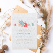 Minimalist Floral Monogram Kaart