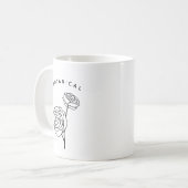 Minimalist Floral Nature Inspired Simple White Koffiemok (Voorkant links)