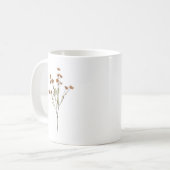 Minimalist Floral Nature Inspired Simple White  Koffiemok (Voorkant links)