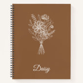 Minimalist Floral Notebook – Personalized Name  Notitieboek (Voorkant)