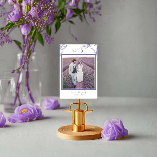 Minimalist Floral Paar foto met nummer Kaart