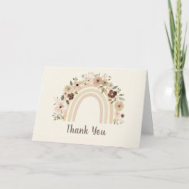 Minimalist Floral Rainbow Birthday Thank You Card Bedankkaart