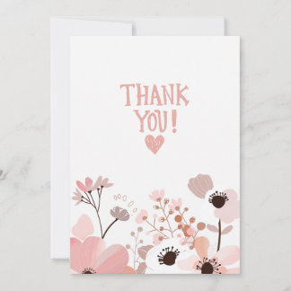 Minimalist Floral Thank You Card Bedankkaart
