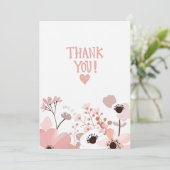 Minimalist Floral Thank You Card Bedankkaart (Staand voorkant)