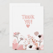 Minimalist Floral Thank You Card Bedankkaart (Voorkant / Achterkant)