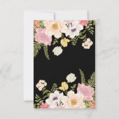 Minimalist Floral Wedding | Black & White Elegant  Bedankkaart (Achterkant)