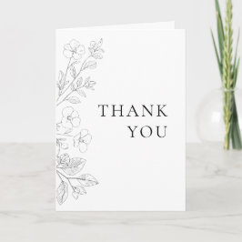 Minimalist Floral Wedding Thank You Card Bedankkaart
