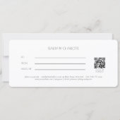 Minimalist Floral White Salon QR Code Gift Card (Achterkant)