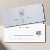 Minimalist Floral White Salon QR Code Gift Card