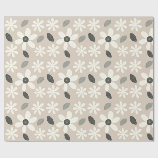 Minimalist Floral Wrapping Paper  Cadeaupapier (Vlak)