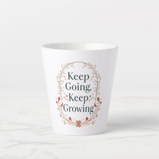 Minimalist Floral Wreath Positive Affirmation Latte Mok (Voorkant)