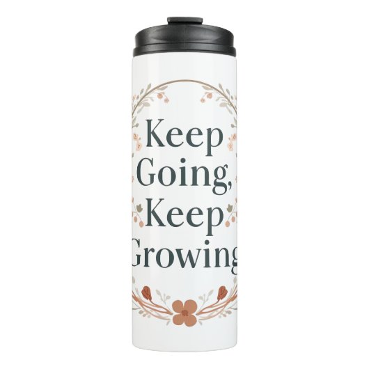 Minimalist Floral Wreath Positive Affirmation Thermosbeker (Voorkant)