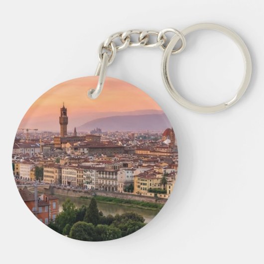 Minimalist Florence Italy Aesthetic Keychains Sleutelhanger (Achterkant)