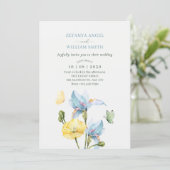 Minimalist flower bouquet wedding kaart (Staand voorkant)