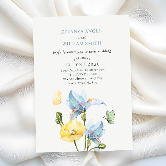 Minimalist flower bouquet wedding kaart